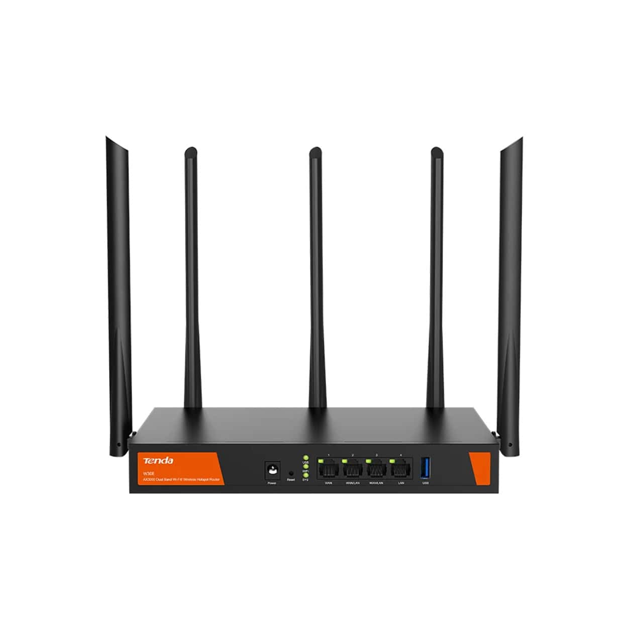 TENDA W30E 4GE Port AX3000 Dual Band Metal Hotspot Router - Görsel 1