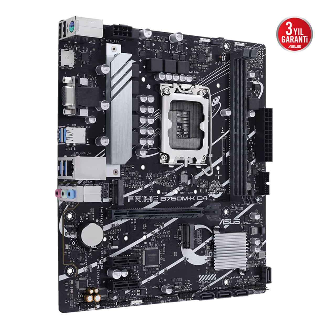 ASUS PRIME B760M-K D4 Intel B760 LGA1700 DDR4 5333 HDMI VGA 2x M2 USB3.2 AURA RG - Görsel 5