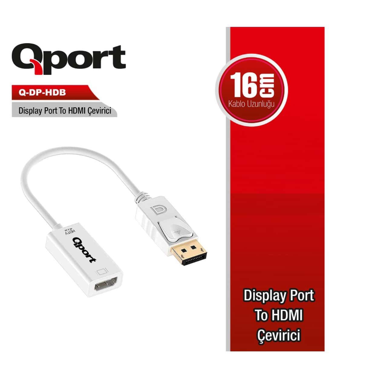QPORT DISPLAY to HDMI ÇEVİRİCİ (Q-DP-HDB) - Görsel 1