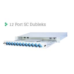 Full Set 12 Fiberli SM SC DX 1U Rack Tipi Fiber Panel - Küçük Görsel 1