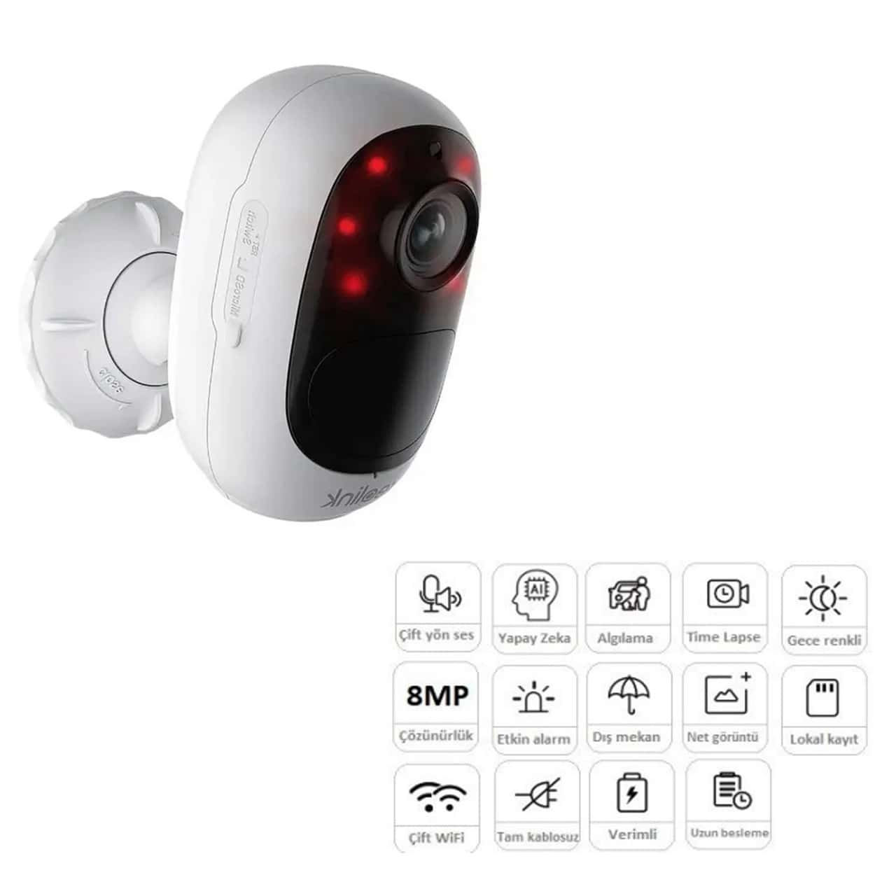 REOLINK ARGUS 3 ULTRA 4K 8MP WiFi AI Kamera - Görsel 1