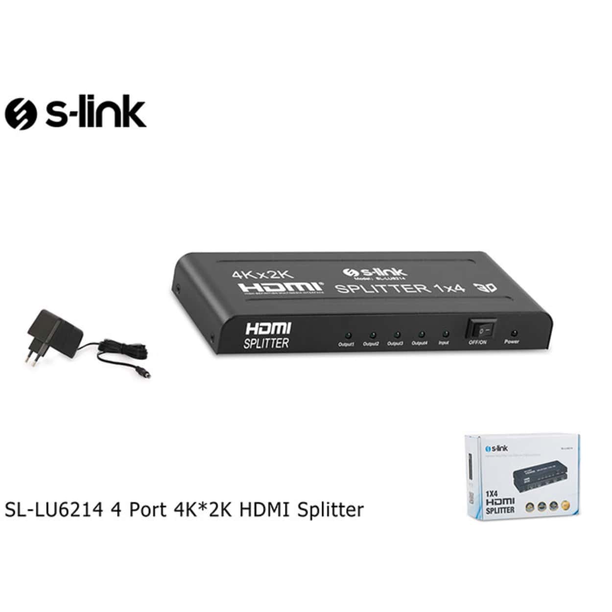 S-LINK SL-LU6214 4 PORT 4K+2K HDMI Splitter Çoklayıcı - Görsel 3
