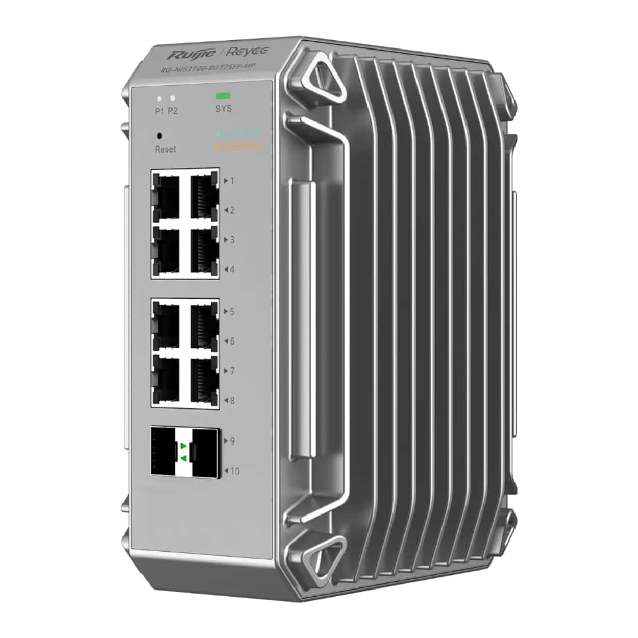 RUIJIE REYEE RG-NIS3100 8GE PoE/PoE+, 2GE SFP,240W Endüstriyel Switch - Görsel 1