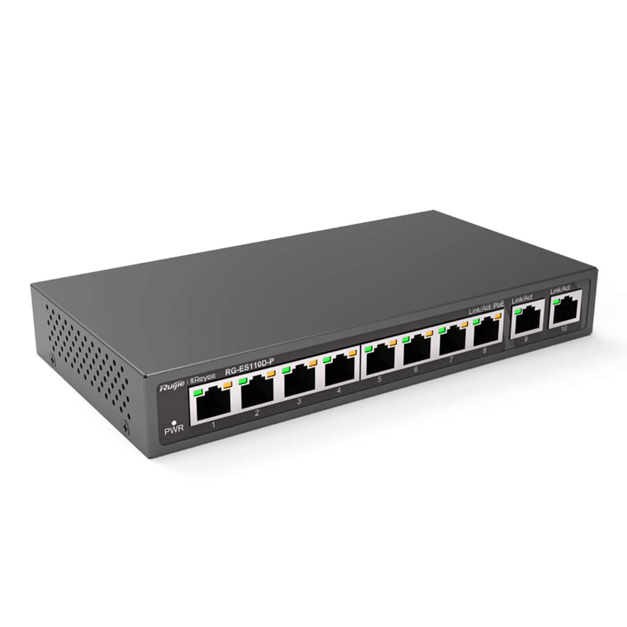 RUIJIE REYEE RG-ES110D-P 8FE Port 110W Poe, 2GE Uplink Metal Kasa - Görsel 1