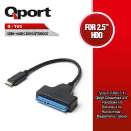QPORT TYPE-C TO SATA ÇEVİRİCİ (Q-TU3) - Küçük Görsel 1