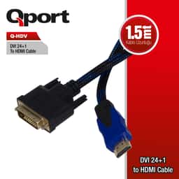 QPORT 1.5M DVI TO HDMI 24+1 CONVERTER ÇEVİRİCİ KABLO (Q-HDV) - Küçük Görsel 1