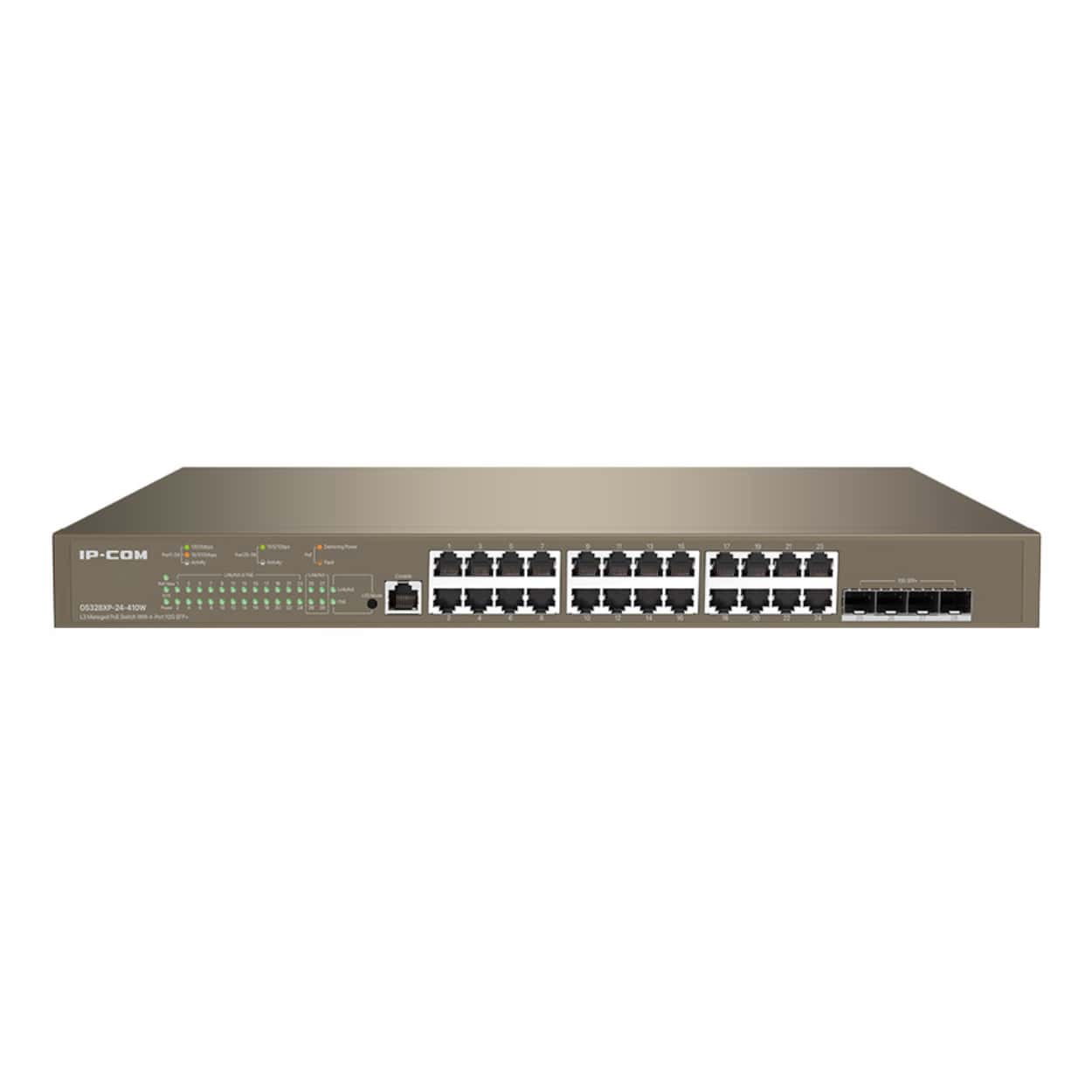 IP-COM G5328XP-24-410W 24GE PoE Port (370W), 4x10G SFP L3 Cloud Yönetilebilir SW - Görsel 1