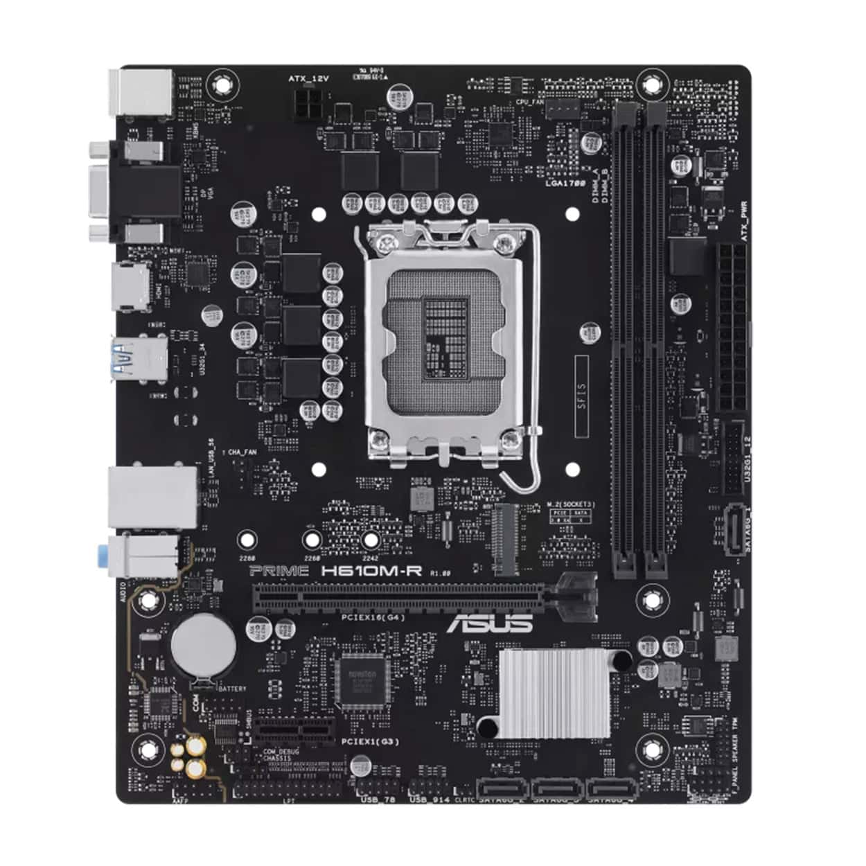 ASUS PRIME H610M-R-SI H610 LGA1700 DDR5 5600 DP HDMI VGA USB3.2 mATX-Beyaz Kutu - Görsel 1