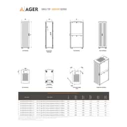 AGER Server Serisi 36U W=600mm D=1000mm 19''  Dikili Tip Kabinet - Küçük Görsel 4