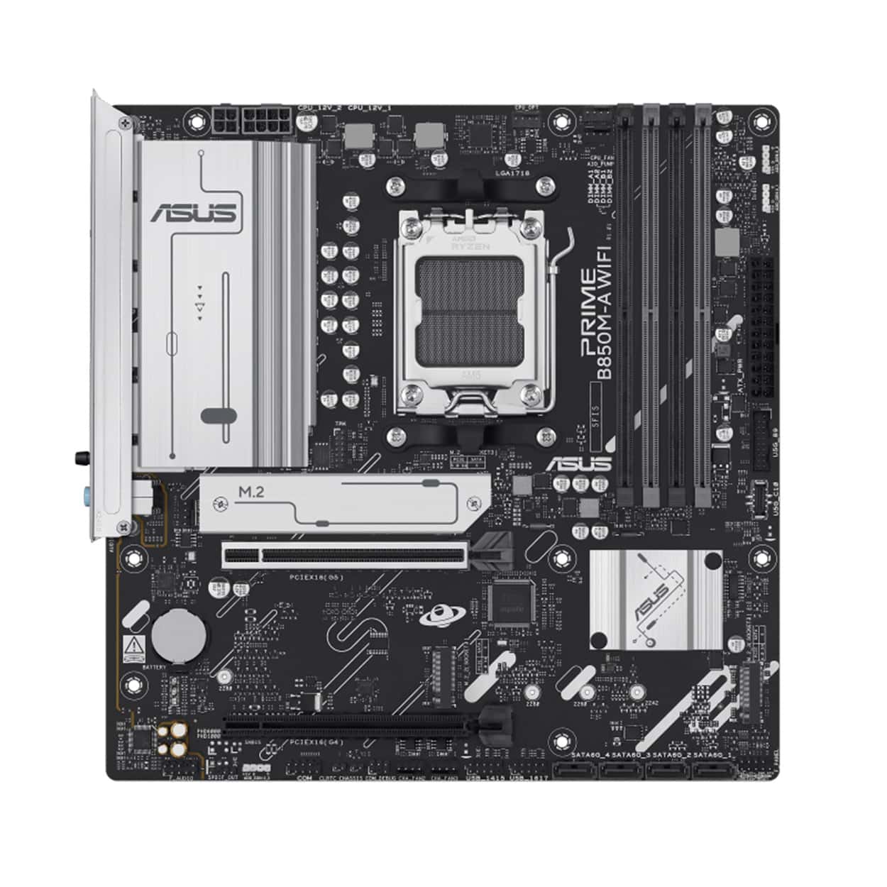 ASUS PRIME B850M-A WIFI DDR5 8000 2xDP HDMI 3xM2 AURA RGB mATX - Görsel 2