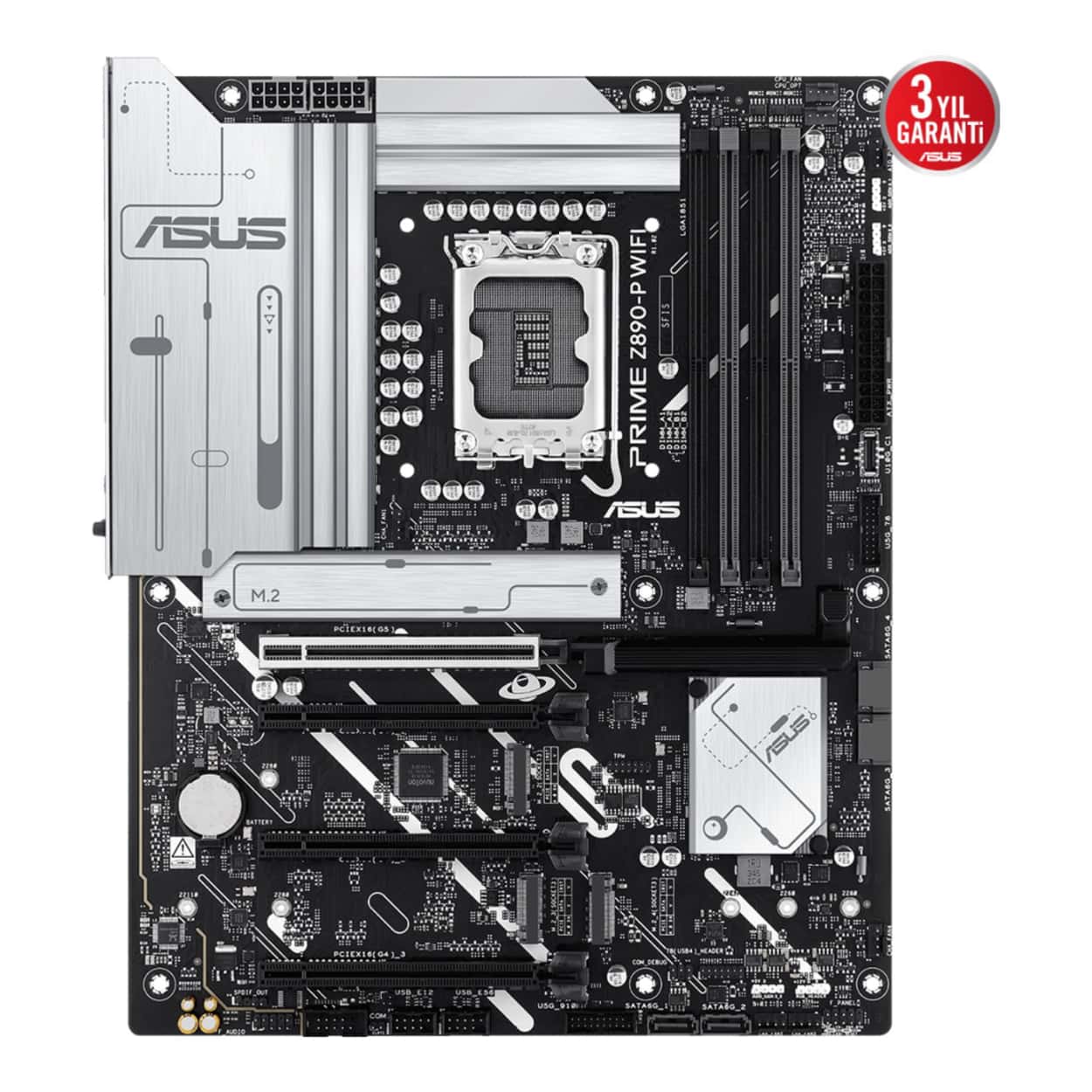 ASUS PRIME Z890-P WIFI LGA1851 DDR5 8400 USB4 4xM2 WiFi 7+BT ATX - Görsel 2
