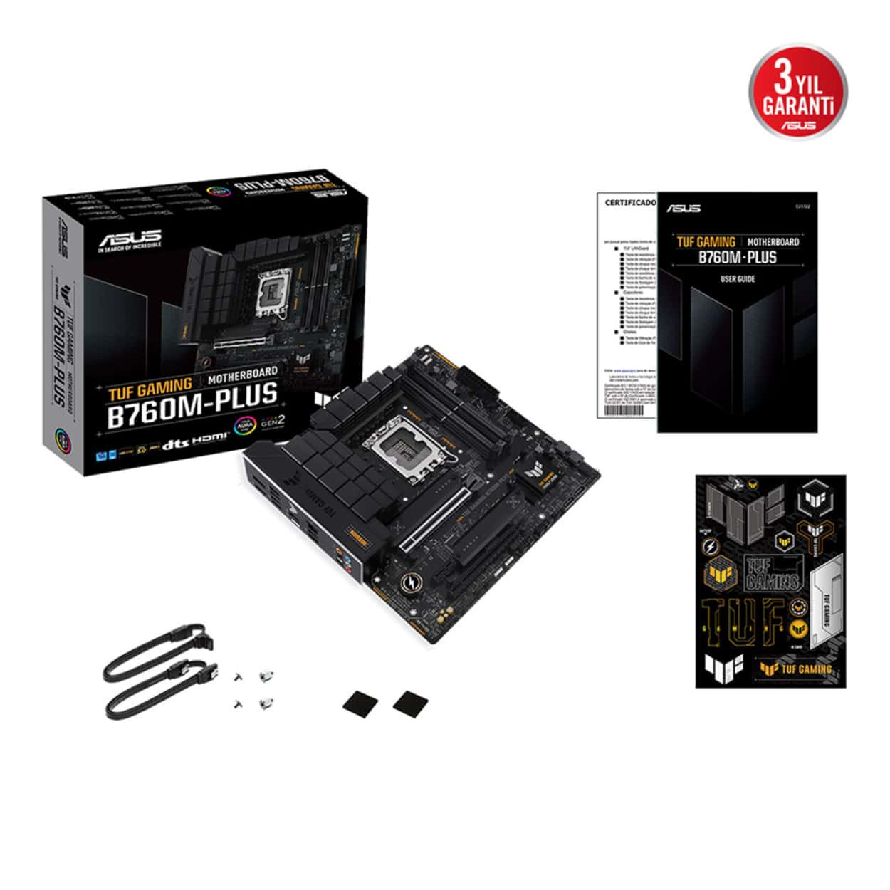 ASUS TUF GAMING B760M-PLUS Intel B760 LGA1700 DDR5 7200 HDMI 2x M2 USB3.2 AURA R - Görsel 8