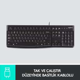 LOGITECH K120 Q TR KABLOLU KLAVYE (920-002505) - Küçük Görsel 4
