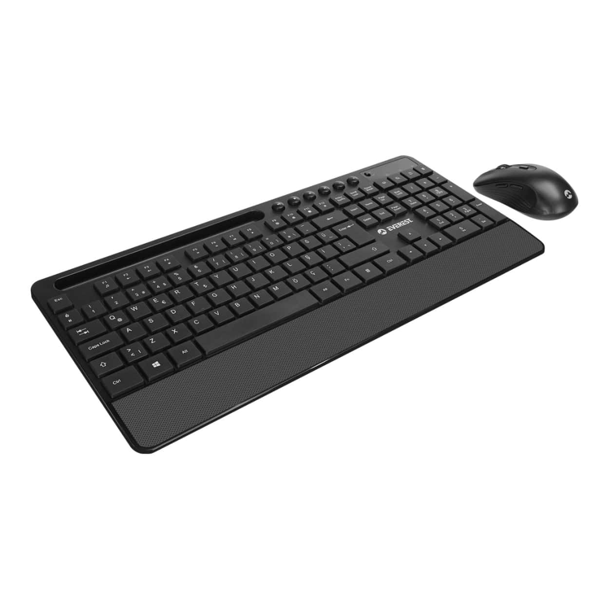 EVEREST KM-9676 SİYAH MM Tablet-Telefon Standlı Kablosuz Klavye + Mouse Set - Görsel 2