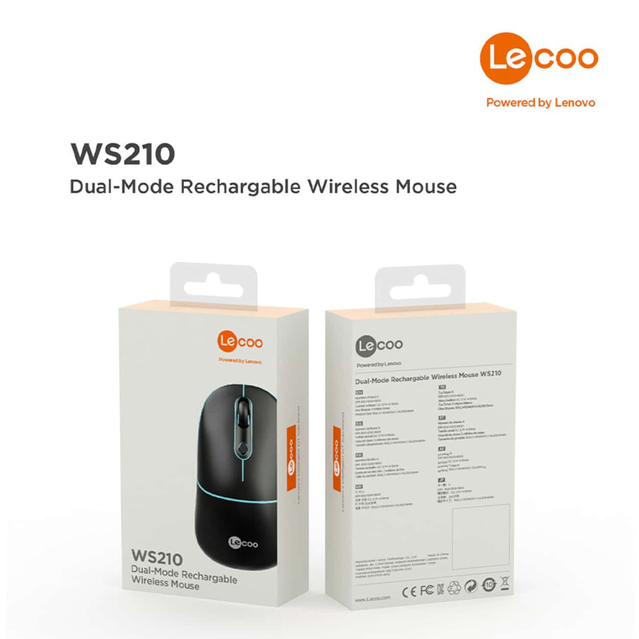 LECOO WS210 SİYAH BLUETOOTH & 2.4G WİFİ WİRELESS CHARGİNG  MOUSE - Görsel 8