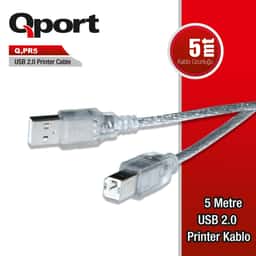 QPORT 5M USB2.0 PRINTER KABLOSU (Q-PR5) - Küçük Görsel 1