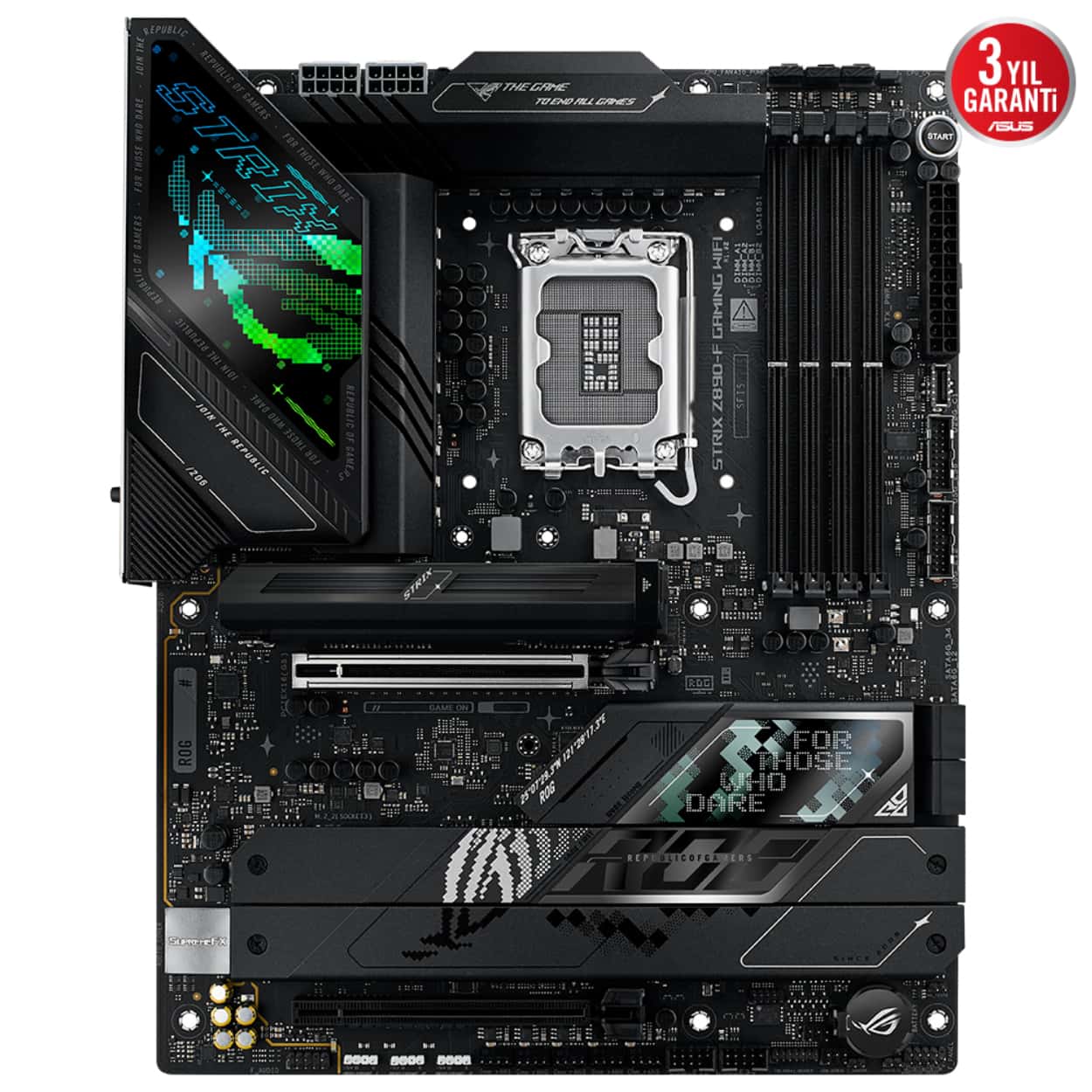ASUS ROG STRIX Z890-A GAMING WIFI LGA1851 DDR5 9066 2xUSB4 5xM2 WF7+BT ATX - Görsel 1