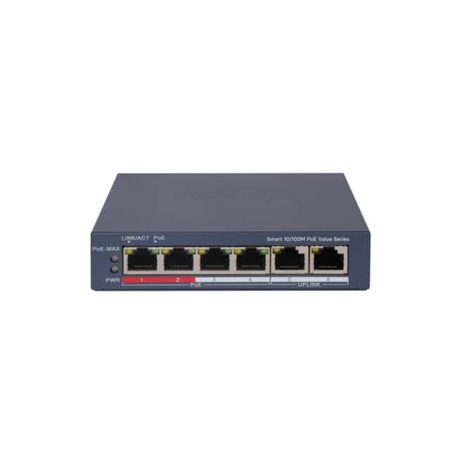 HIKVISION DS-3E1106P-EI/M 4FE PoE Port (45W), 1FE Uplink Switch