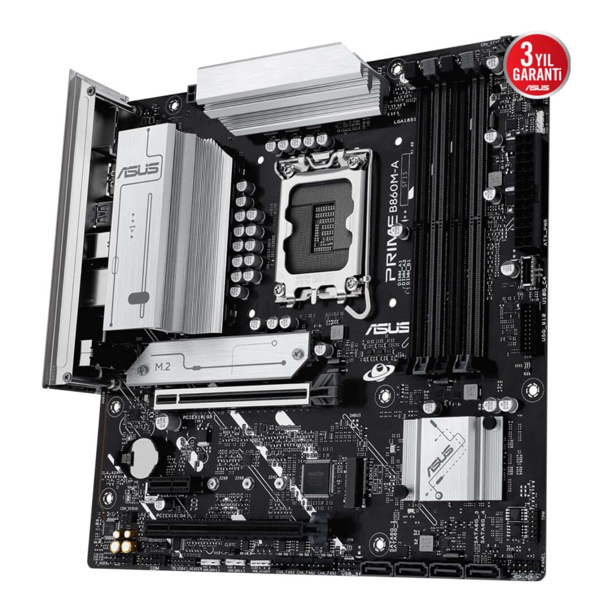 ASUS PRIME B860M-A-CSM LGA1851 DDR5 8666 AURA RGB 2.5Gbit LAN mATX - Görsel 4