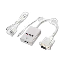 QPORT VGA to HDMI ÇEVİRİCİ + SES KABLOSU (VGA + HDMI -) (Q-VH) - Küçük Görsel 2