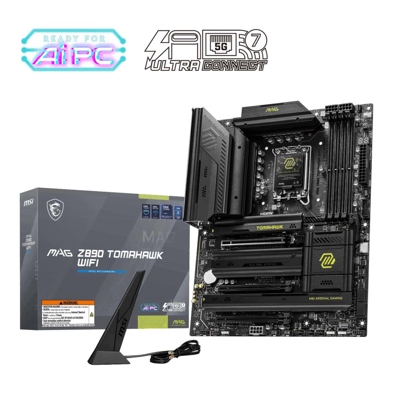 MSI MAG Z890 TOMAHAWK WIFI SOKET 1851 DDR5 9200MHZ(OC) USB 20Gbps 4xM.2 2xTB4 - Görsel 1