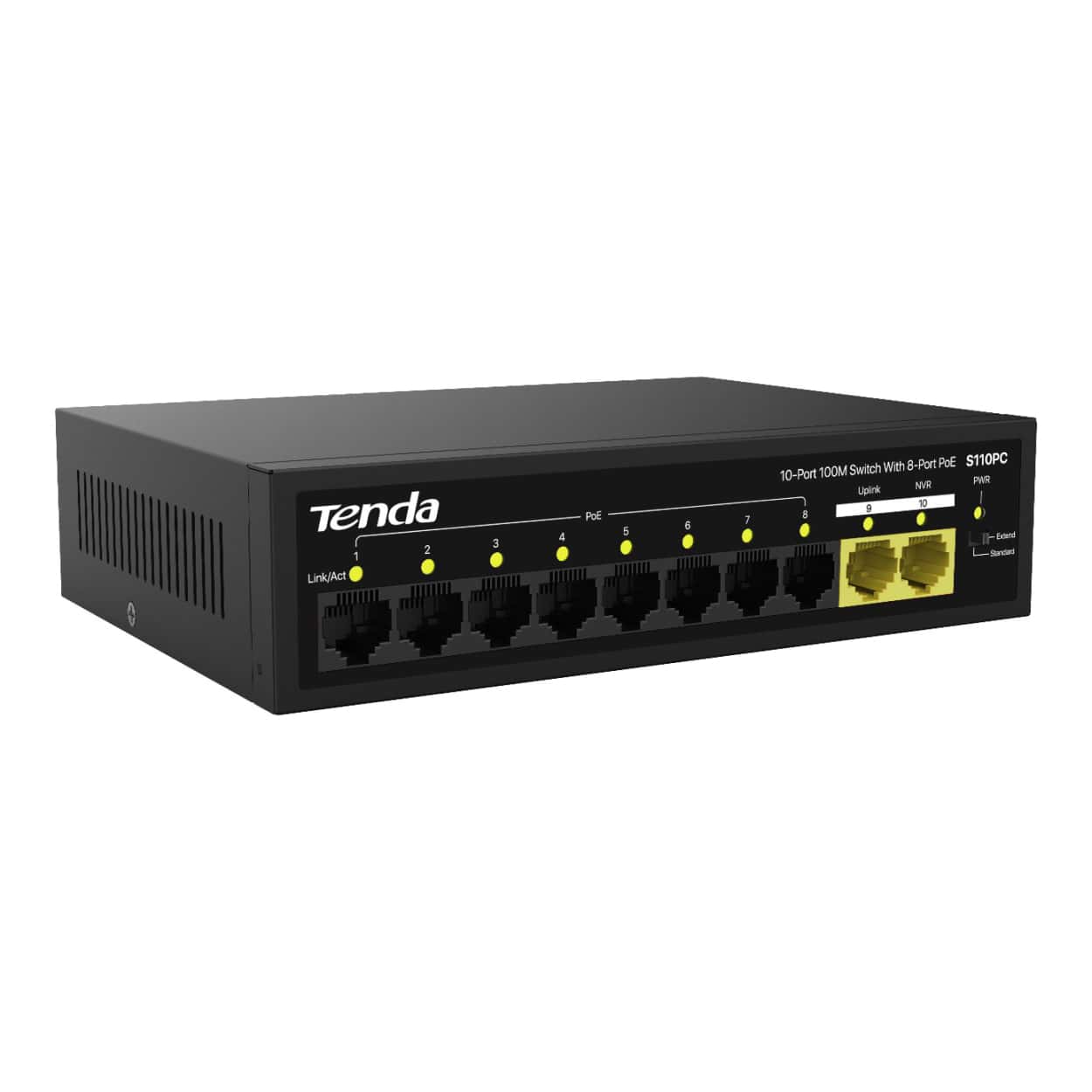 TENDA S110PC 8FE PoE Port (80W), 2FE Uplink Desktop Switch - Görsel 3