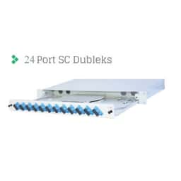 Full Set 24 Fiberli SM SC DX 1U Rack Tipi Fiber Panel - Küçük Görsel 1