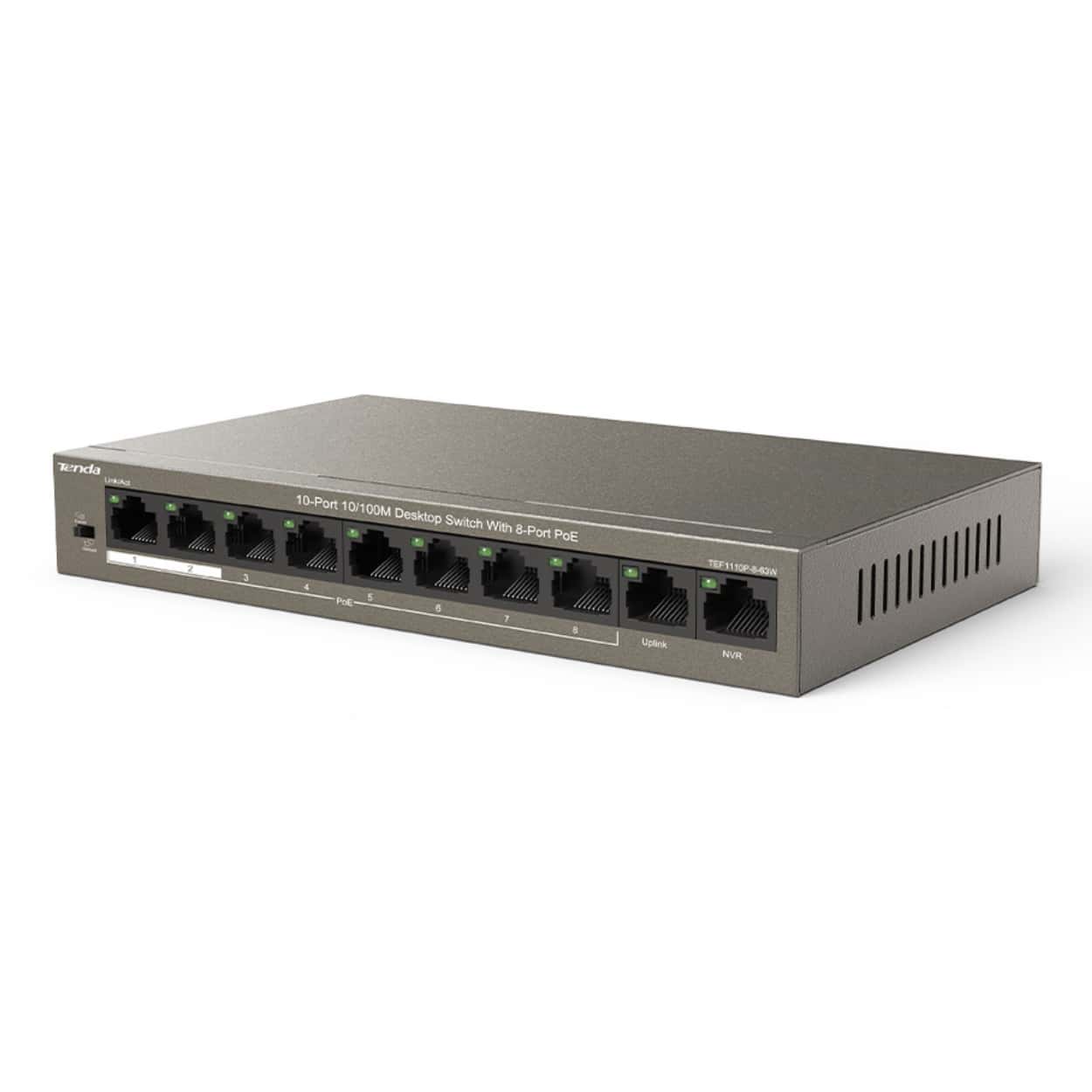 TENDA TEF1110P-8-63W 8FE PoE Port (58W), 2FE Uplink Desktop Switch - Görsel 2
