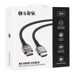 S-LINK SLX-HD4K15 19+1 HDMI to HDMI 15m Metal v2.0 4K (4096*2160) 30Hz Kablo - Küçük Görsel 4