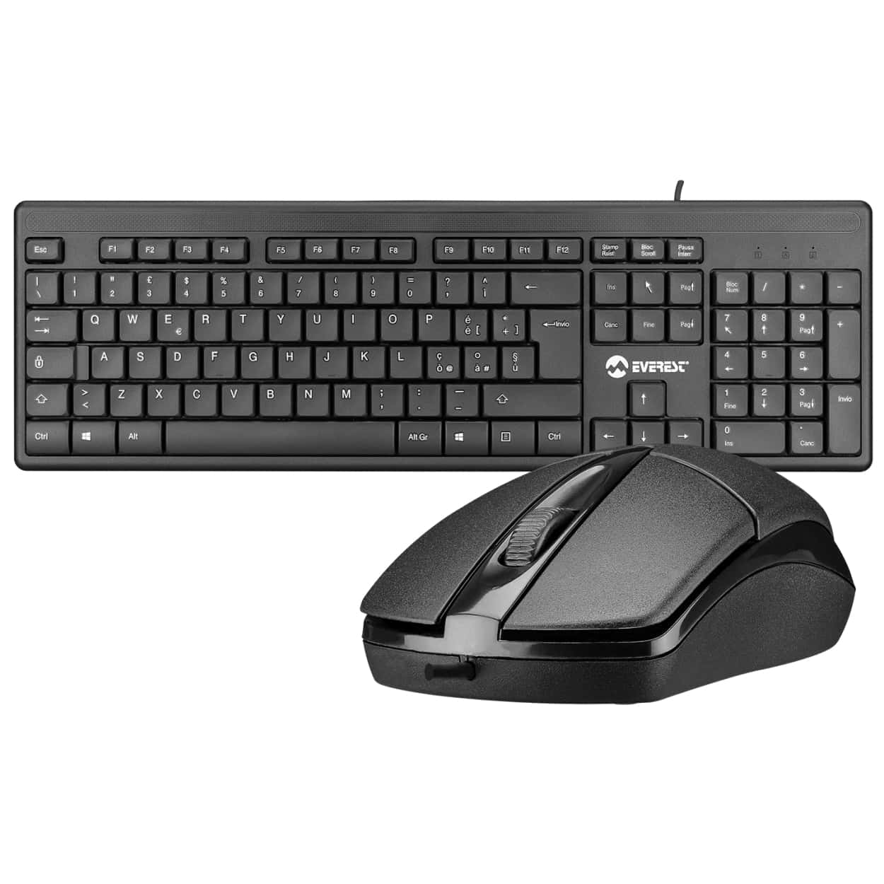EVEREST KM-515 Siyah Usb Combo Q Standart Klavye + Mouse Set - Görsel 1