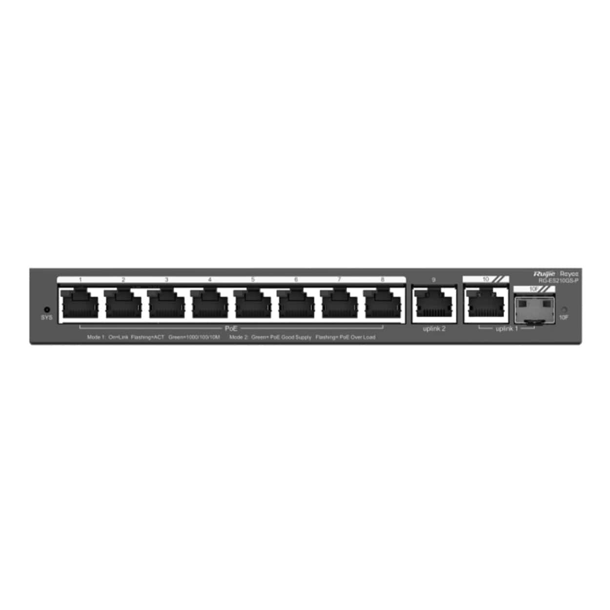 RUIJIE REYEE RG-ES210GS-P 8GE Port 120W Poe+,2GE Uplink,1GE SFP Combo  Yönetileb - Görsel 3