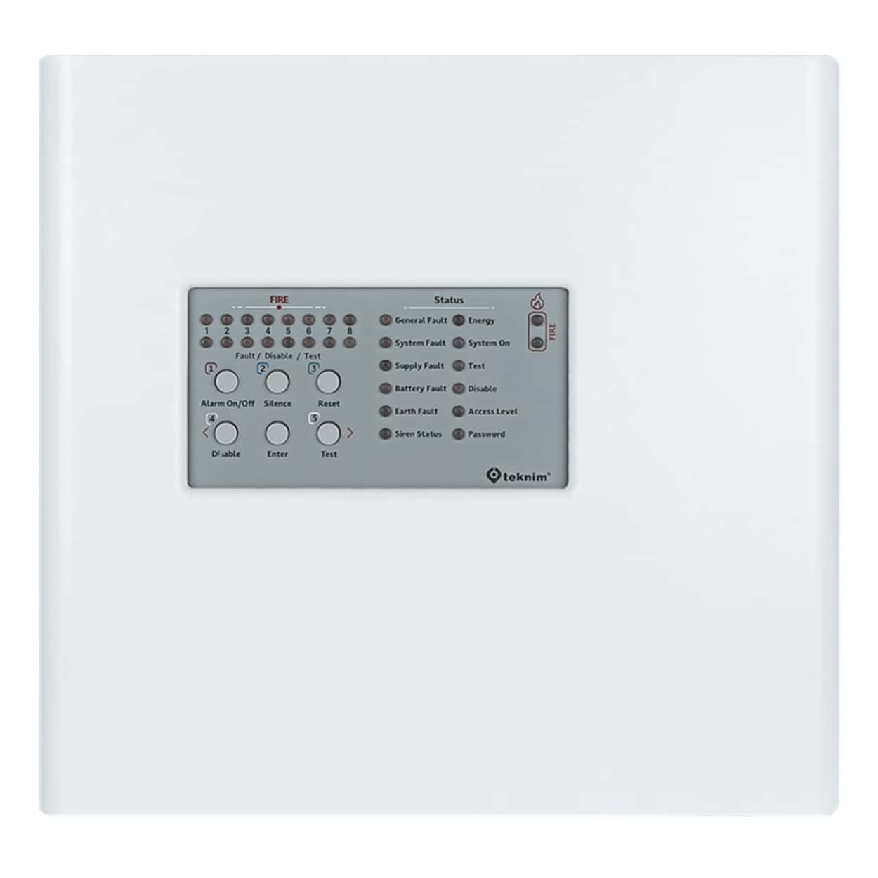 TEKNİM TFP-4408P 8 BÖLGELİ PLASTİK KASA KONVANSİYONEL YANGIN ALARM PANELİ - Görsel 1