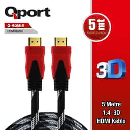 QPORT 5M ALTIN UÇLU HDMI KABLO 1.4V (Q-HDMI5) - Küçük Görsel 1