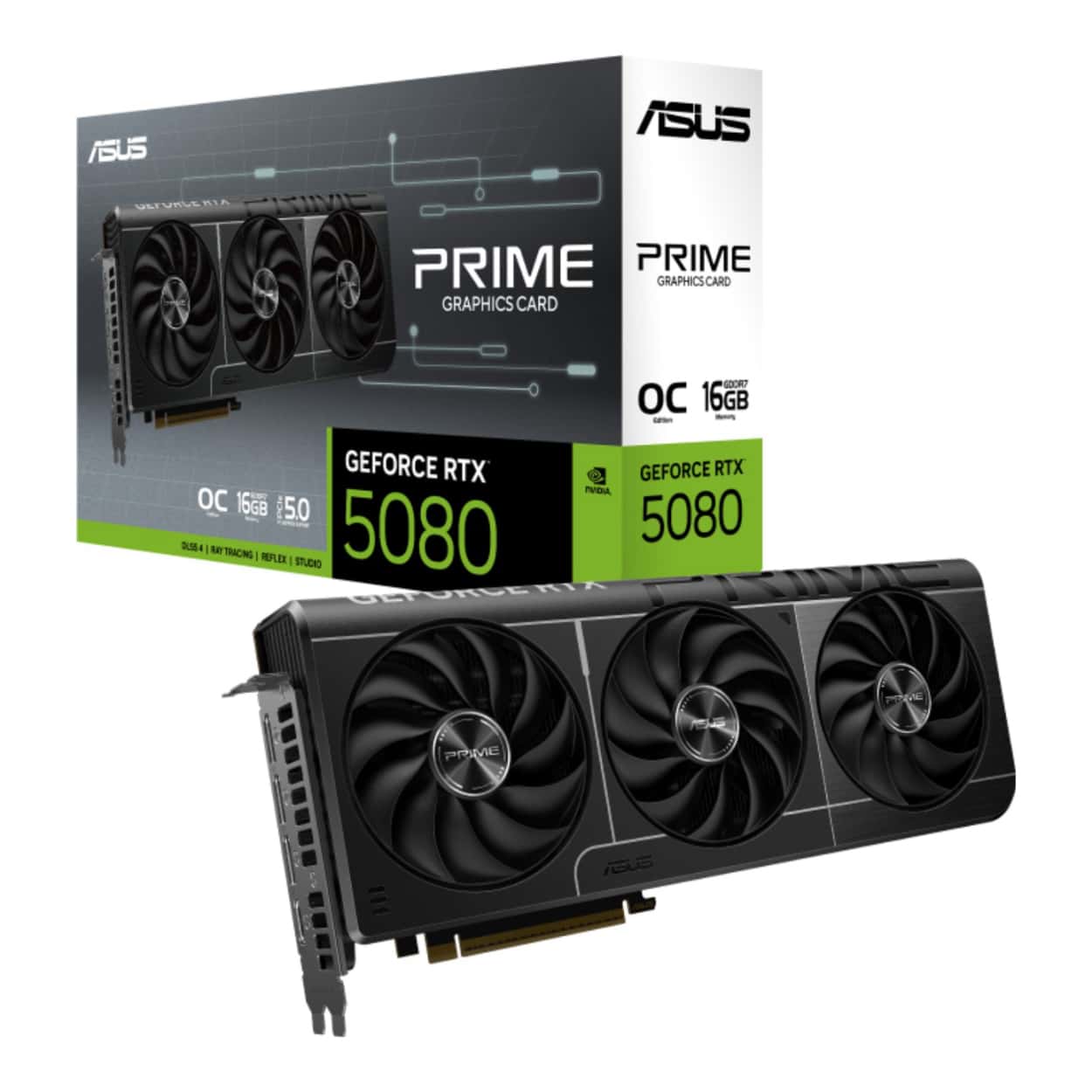 16 GB ASUS PRIME-RTX5080-O16G RTX 5080 GDDR7 256bit OC HDMI 3xDP DLSS4 EKRAN KAR - Görsel 1