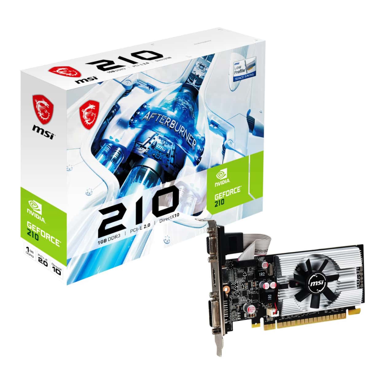 1 GB MSI VGA N210 1GD3/LP DDR3 64B DX12 PCIE 2.0 X16 (1xVGA 1xDVI 1x HDMI) - Görsel 1