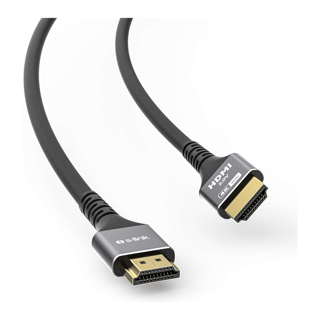 S-LINK SLX-HD4K015 19+1 HDMI to HDMI 1.5m Metal v2.0 4K (4096*2160) 60Hz Kablo - Görsel 1