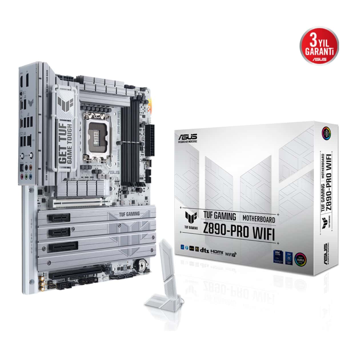 ASUS TUF GAMING Z890-PRO WIFI LGA1851 DDR5 9066 4xM2 WiFi7+BT AURA RGB 2.5GLAN - Görsel 1
