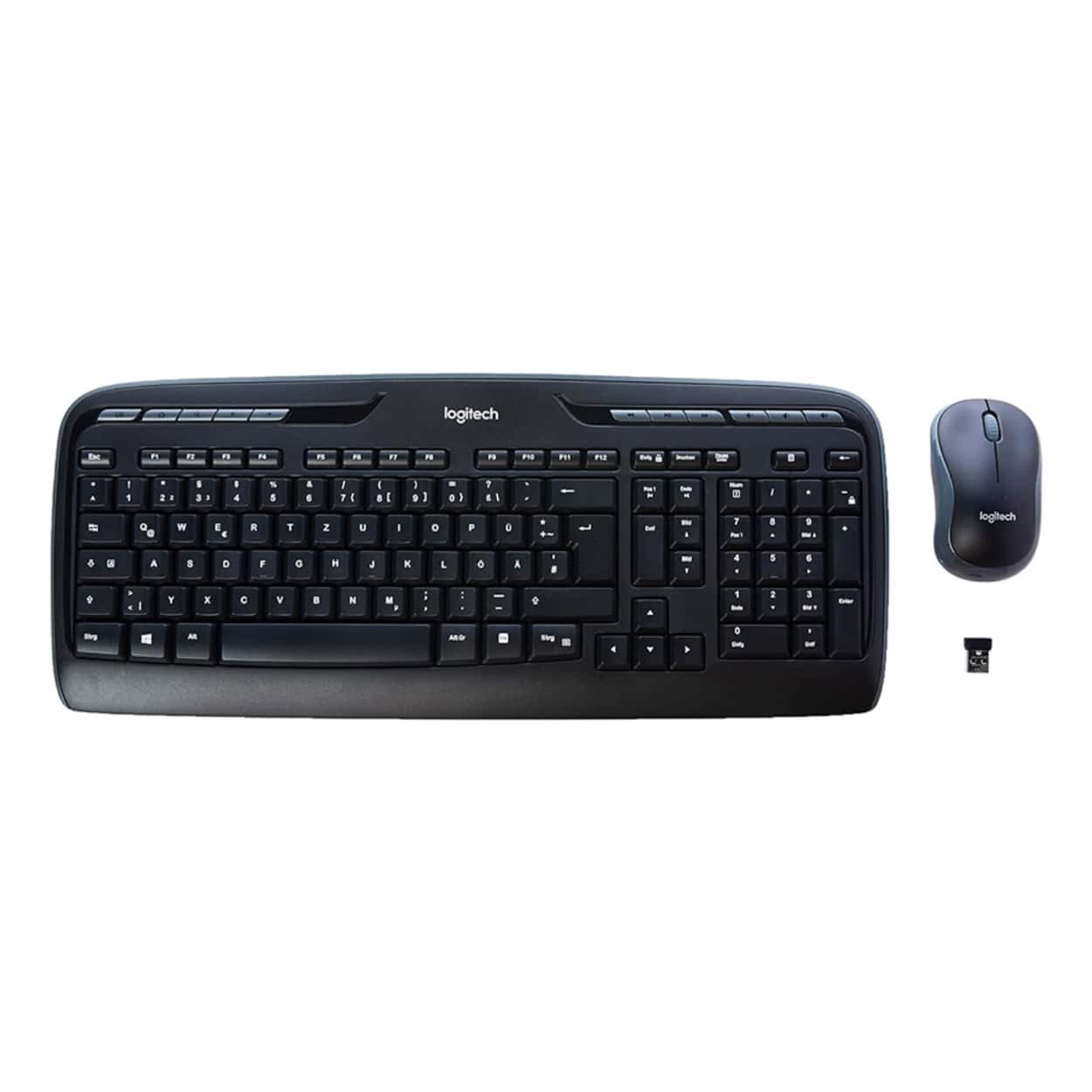 LOGITECH MK330 Kablosuz Klavye Mouse MM Set Siyah (920-003988) - Görsel 1