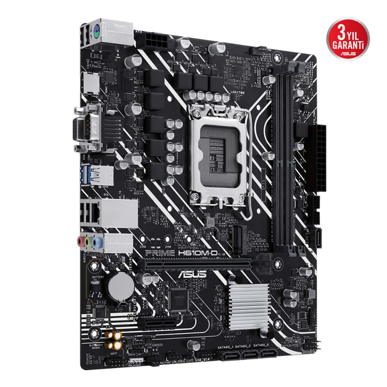 ASUS PRIME H610M-D Intel H610 LGA1700 DDR5 5600 HDMI VGA M2 USB3.2 COM mATX 96GB - Görsel 4