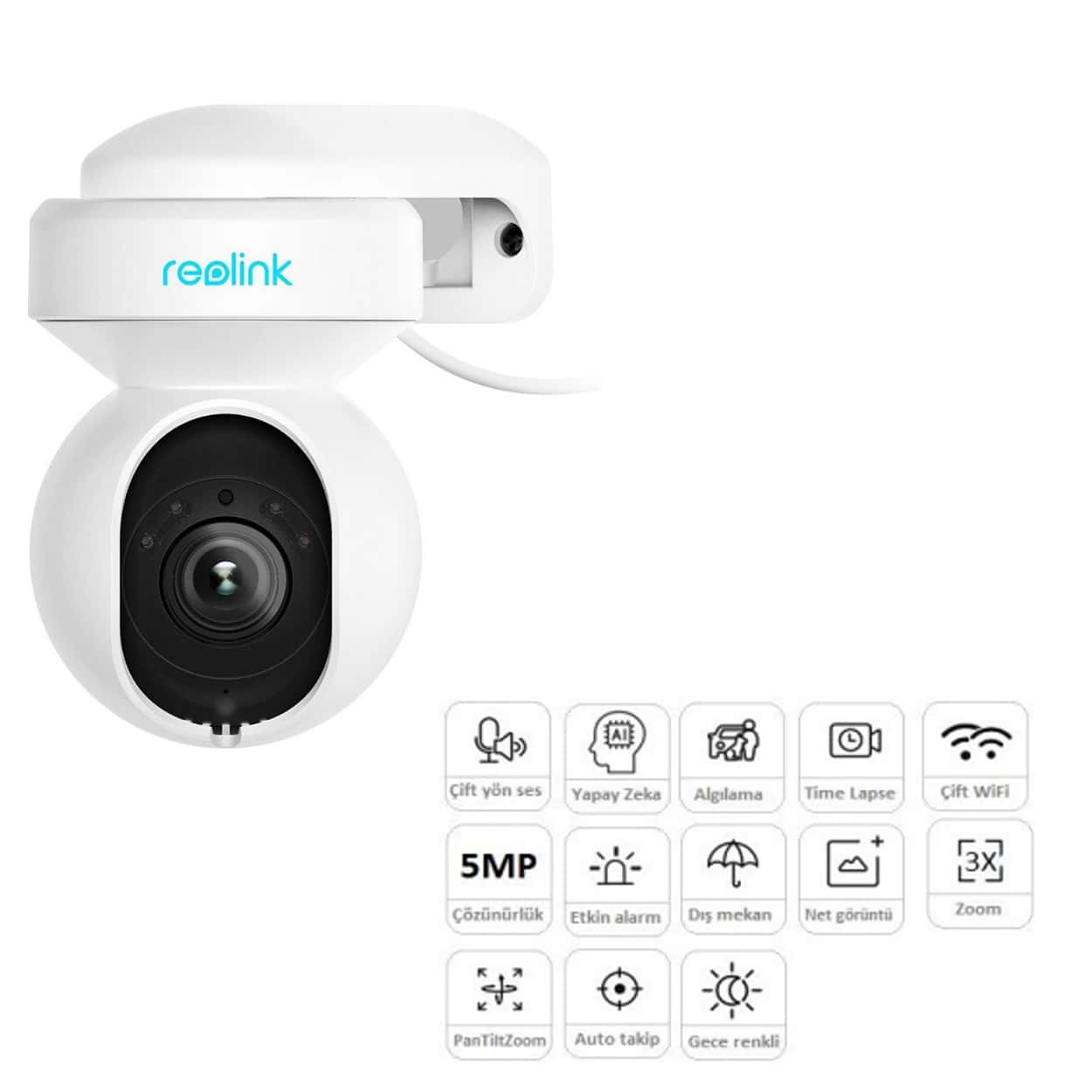 REOLINK E540 E1 OUTDOOR 5MP 3X 2.8-8mm Motorize PT IP Kamera - Görsel 1