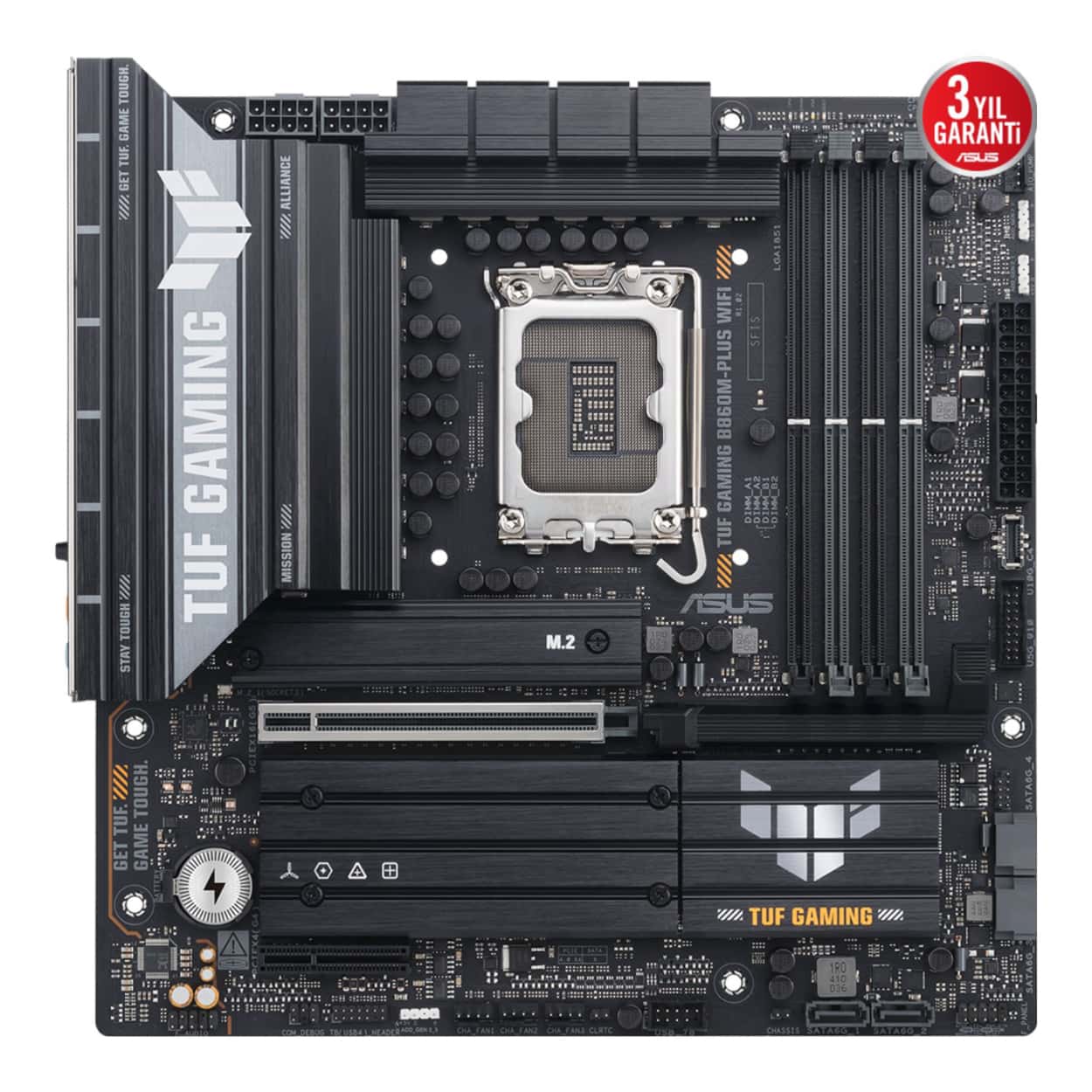 ASUS TUF GAMING B860M-PLUS WIFI LGA1851 DDR5 8800 WiFi 7+BT AURA RGB 2.5GLAN mAT - Görsel 2