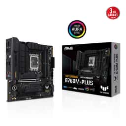 ASUS TUF GAMING B760M-PLUS Intel B760 LGA1700 DDR5 7200 HDMI 2x M2 USB3.2 AURA R - Küçük Görsel 1