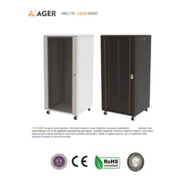 AGER Agena  16U W=600mm D=800mm 19''  Dikili Tip Kabinet - Küçük Görsel 1