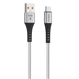 HYTECH HY-X431 1M 3A Type-C Örgülü Silver Gri Data + Şarj Kablosu - Küçük Görsel 2