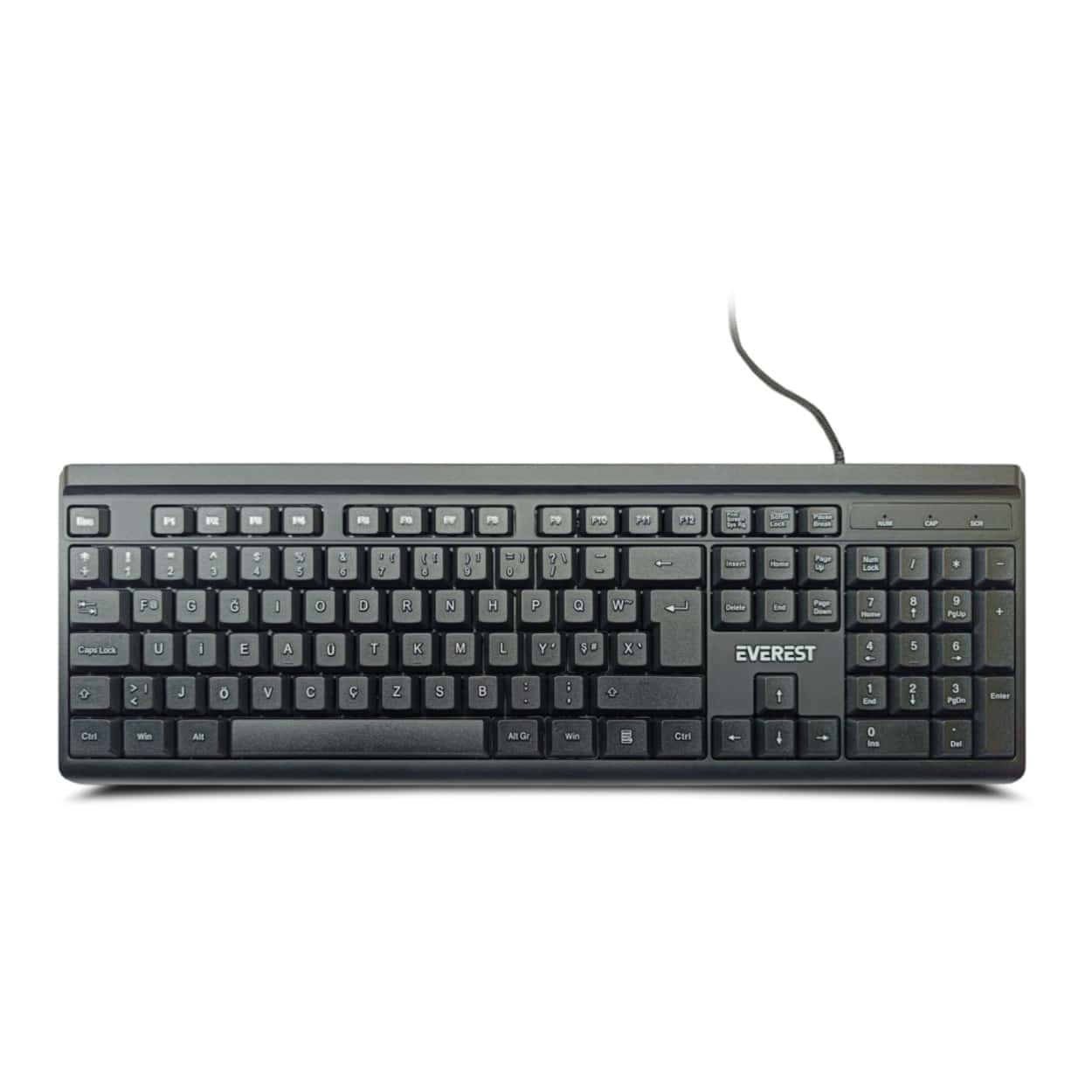EVEREST KB-741F Siyah/Gri USB 2M Bakır Kablolu Türkçe F Klavye - Görsel 1