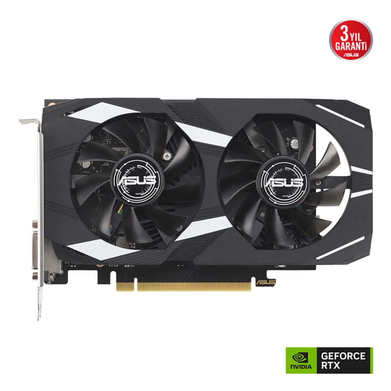 6 GB ASUS DUAL-RTX3050-O6G RTX 3050 GDDR6 96bit 1537MHz OC DVI HDMI DP EKRAN KAR - Görsel 2