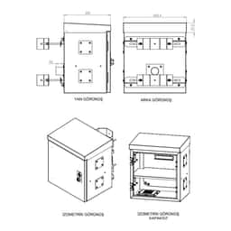 AGER MİNİMOBESE 400x300x400 ÇİFT CİDARLI OUTDOOR KABİNET+DİREK MONTAJ KİTİ - Küçük Görsel 3