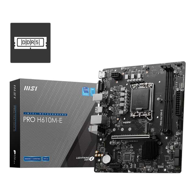 MSI PRO H610M-E SOKET 1700 DDR5 5600MHZ(OC) HDMI VGA M.2 USB3.2 1x 1G LAN mAT